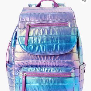 NWT No Boundaries Hologram Iridescent Rainbow Backpack w/ Matching BCBG Wallet